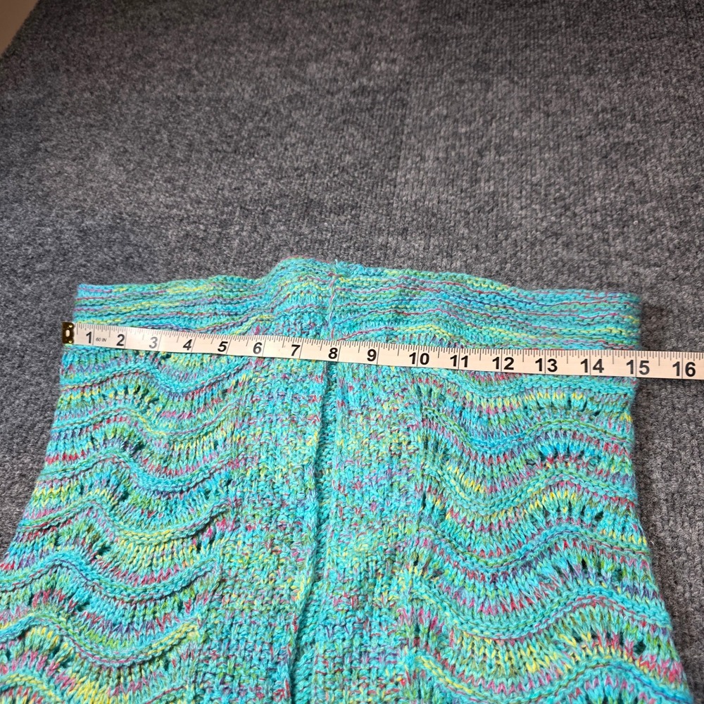 Mermaid‎ Tail Blanket Knit Crochet Turquoise Wave Pattern Cocoon Throw Afghan - Picture 4 of 10